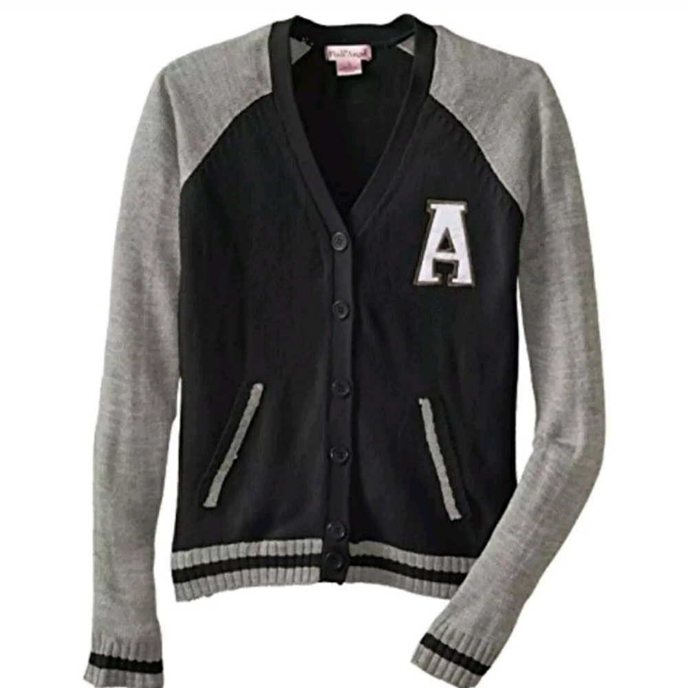 NWT Girls Pink Angel Varsity sweater Girls sm